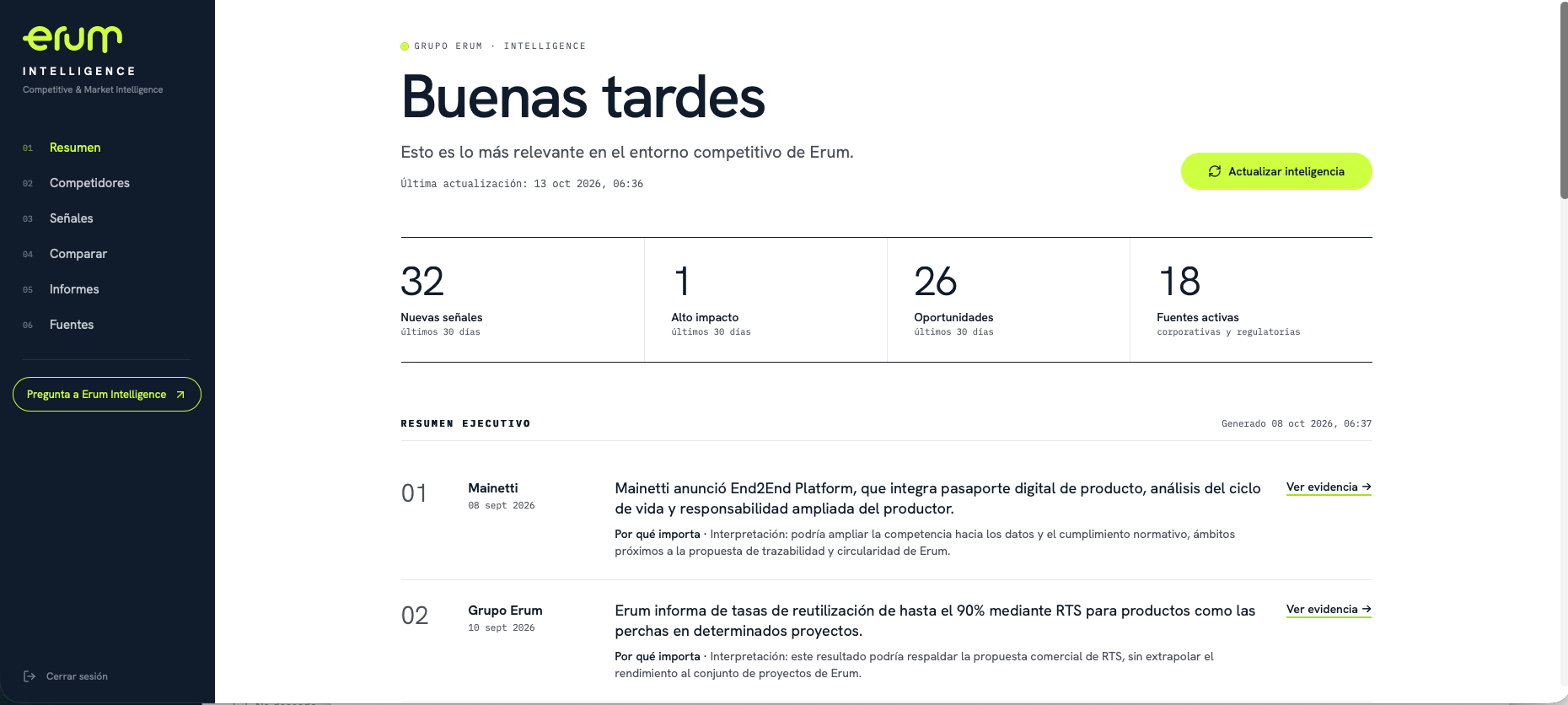 Captura de ERUM Intelligence
